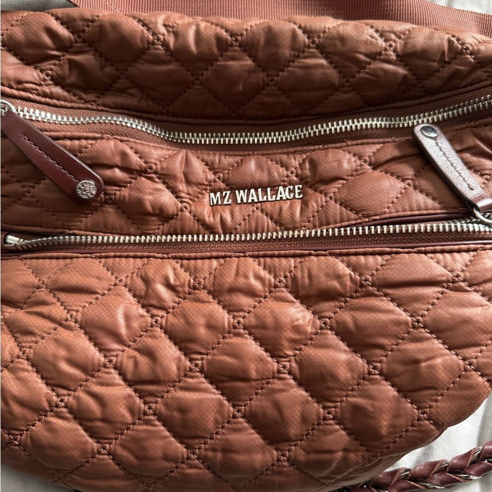 MZ Wallace Quilted Crossbody Bag in Rich Brown
